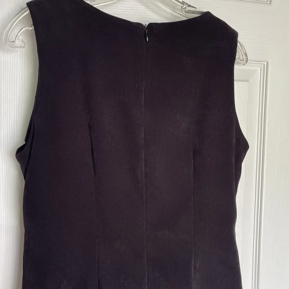 Vintage 90's Vision Apparel Black Dress Womens Size 8 Faux Suede Sleeveless - Picture 16 of 16